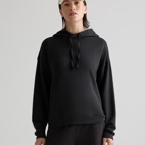 Quince Women Supersoft Fleece Pullover Hoodie Black S